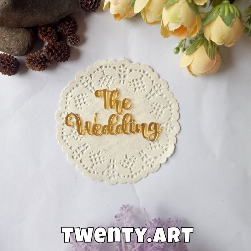 The Wedding 10 x 2,5 - 17 x 4 Akrilik Cermin Emas / Acrilyc Mirror Gold Lasercut