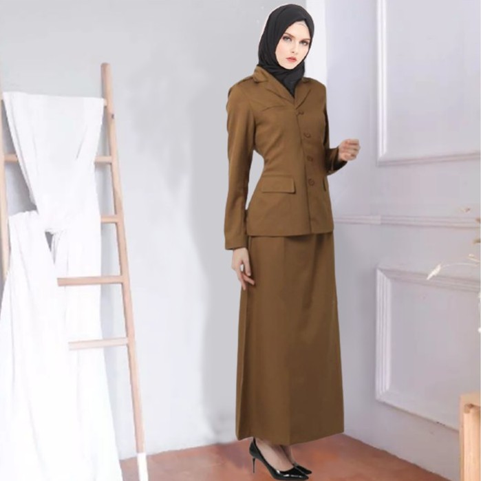 BAJU SERAGAM BLAZER PEMDA PNS GURU DINAS PREMIUM COKLAT TUA ACEH