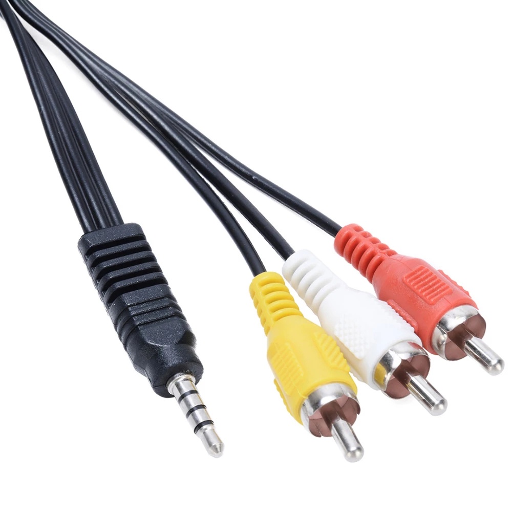 Kabel Adapter Splitter Audio 3 RCA Male 3.5mm Ke 3 RCA Male Panjang 1m Untuk Speaker / DVD / TV