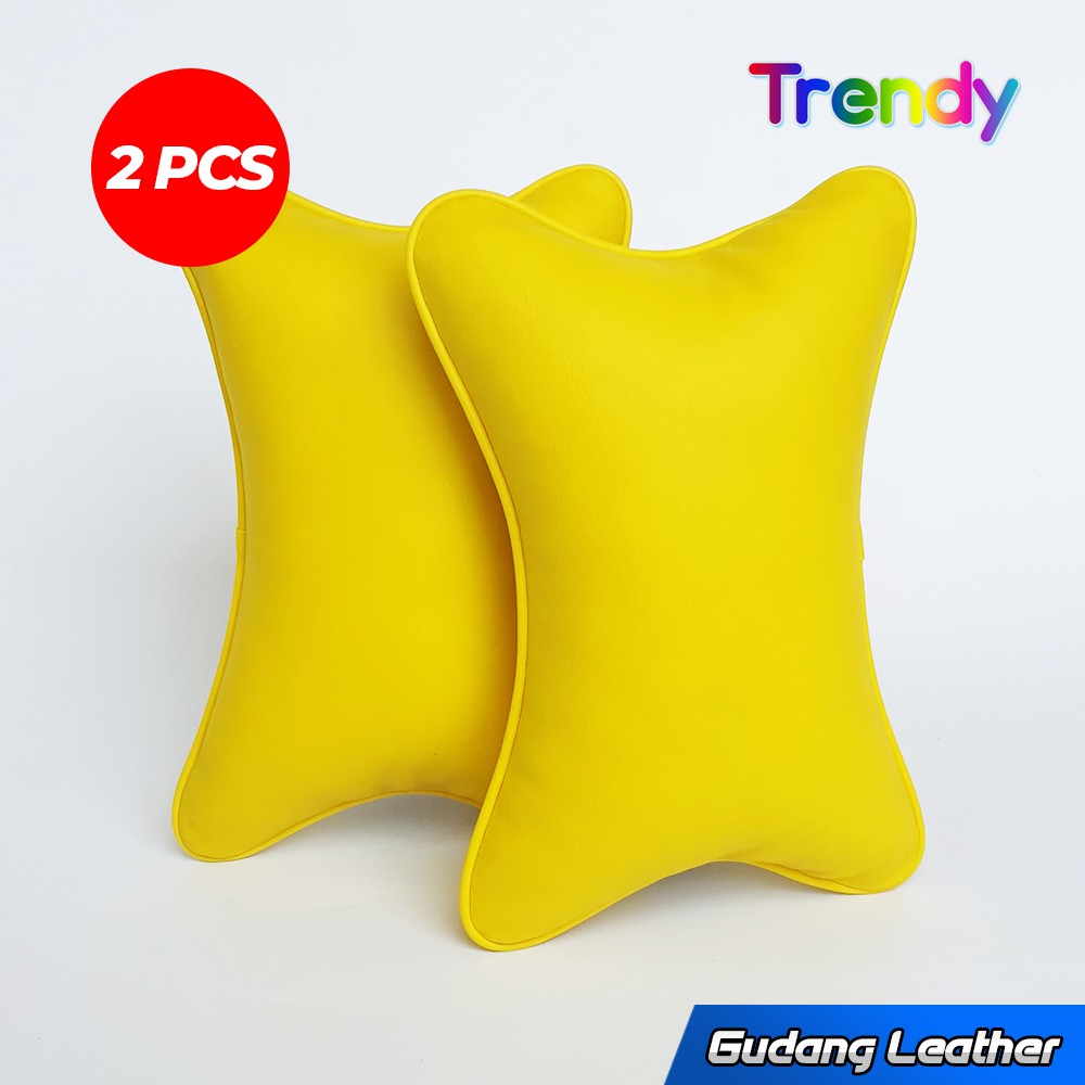 Bantal Mobil Kulit Anti Baper - Kuning