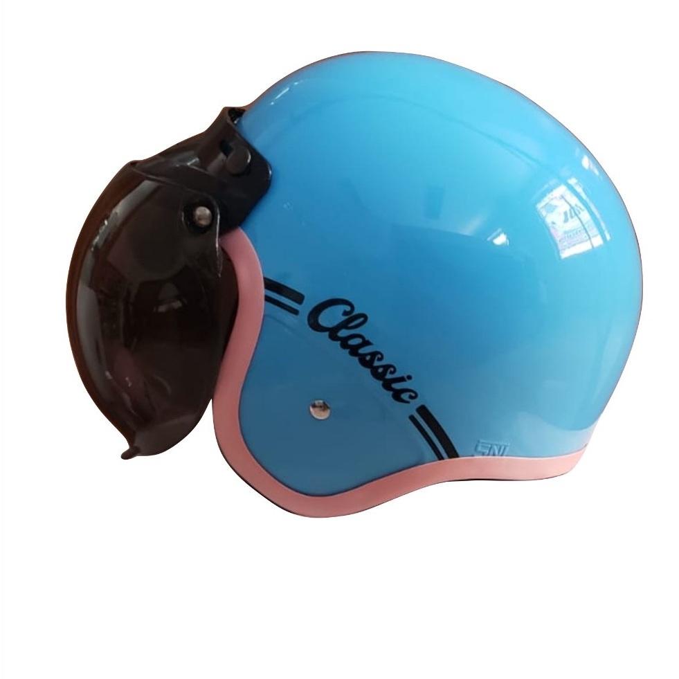 Helm ANT Leono Classic (List Pink) - Biru