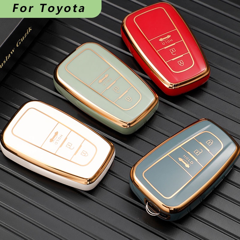 Untuk Toyota Prius Camry Corolla C-HR CHR RAV4 RAV 4mobil Prado 2per3 Tombol Key Case Cover Tas Shell Fob Holder Aksesoris