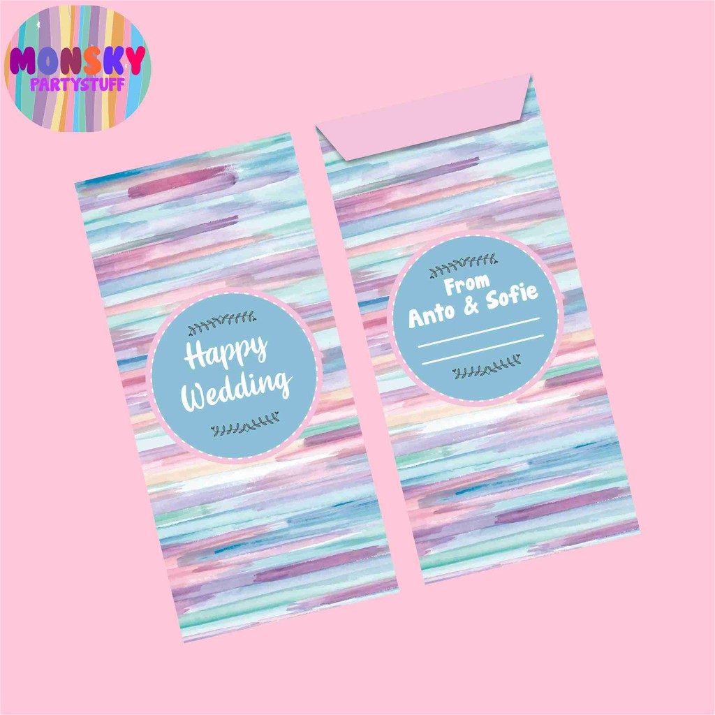 

(10 Pcs) Amplop Kondangan Angpao Wedding Custom Nama / Amplop Kekinian / Ampao Nikah