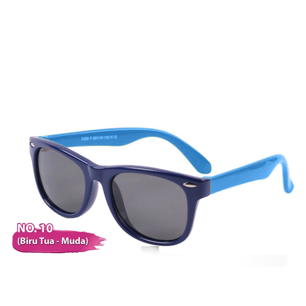 Kacamata Anak - UV400/Polarized - Flexible Sunglasses-biru tua - biru muda