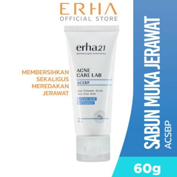 ERHA ACNE CARE LAB ACNE CLEANSER SCRUB SABUN WAJAH KULIT BERJERAWAT