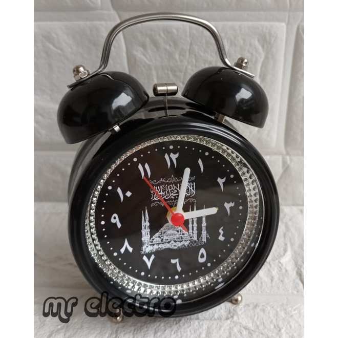 JAM WEKER 2832 2032 NUANSA ISLAMI - JAM WEKER MASJID KALIGRAFI ARAB ISLAM - JAM MEJA - JAM ALARM