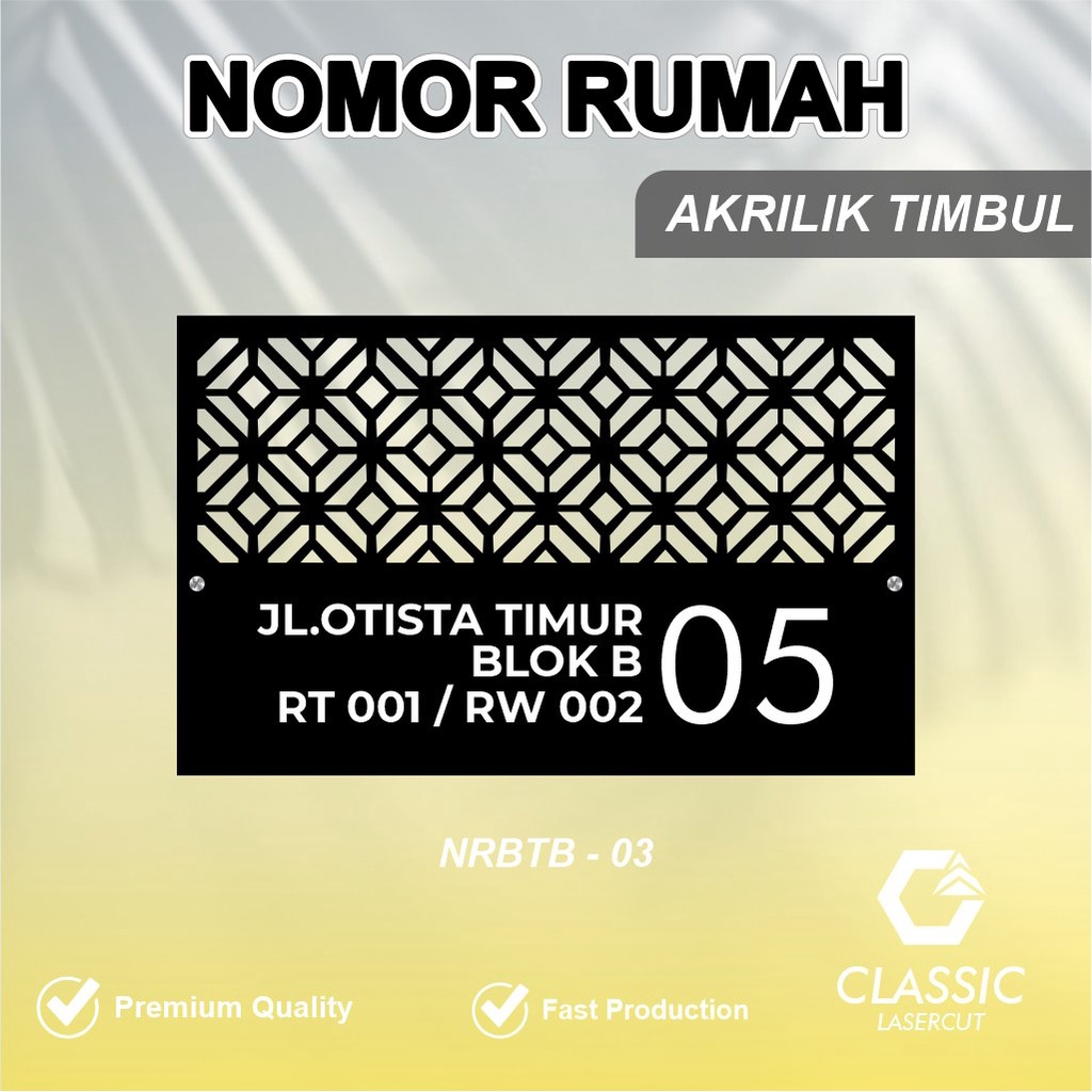 Papan Nama Alamat Rumah Timbul + Bolong Custom / Papan Alamat Rumah / Nomor Rumah / Custom Nomor Rum
