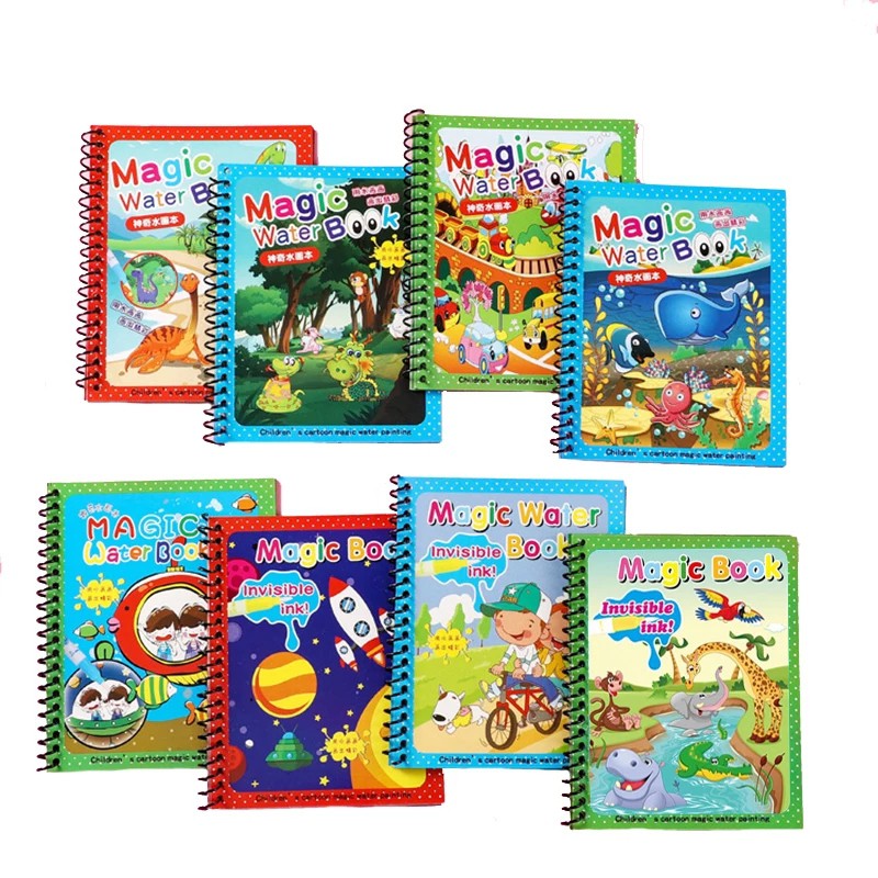 (pimenova) Magic water book reuseable book buku mewarnai pena air coloring