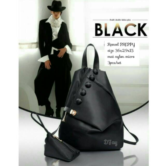 Ransel Set Preppy Button