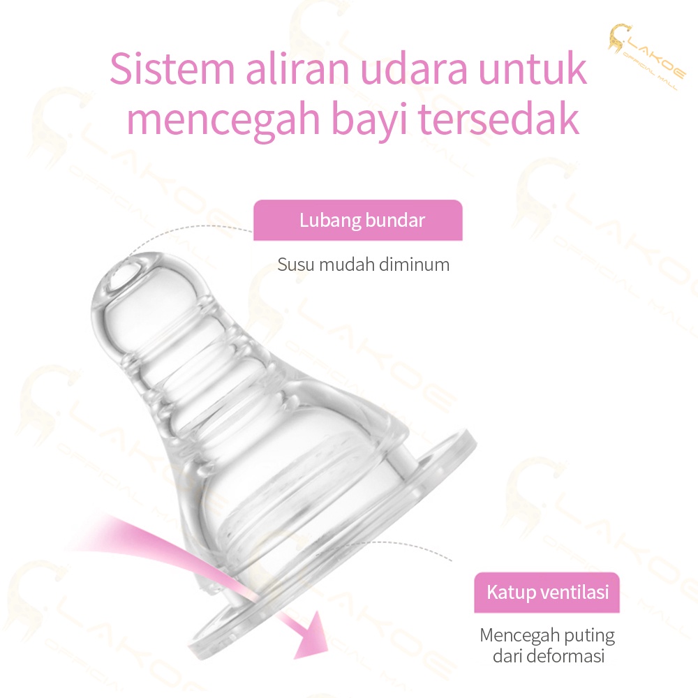 LAKOE Dot bayi silikon nipple pigeon slim neck anti kolik-7
