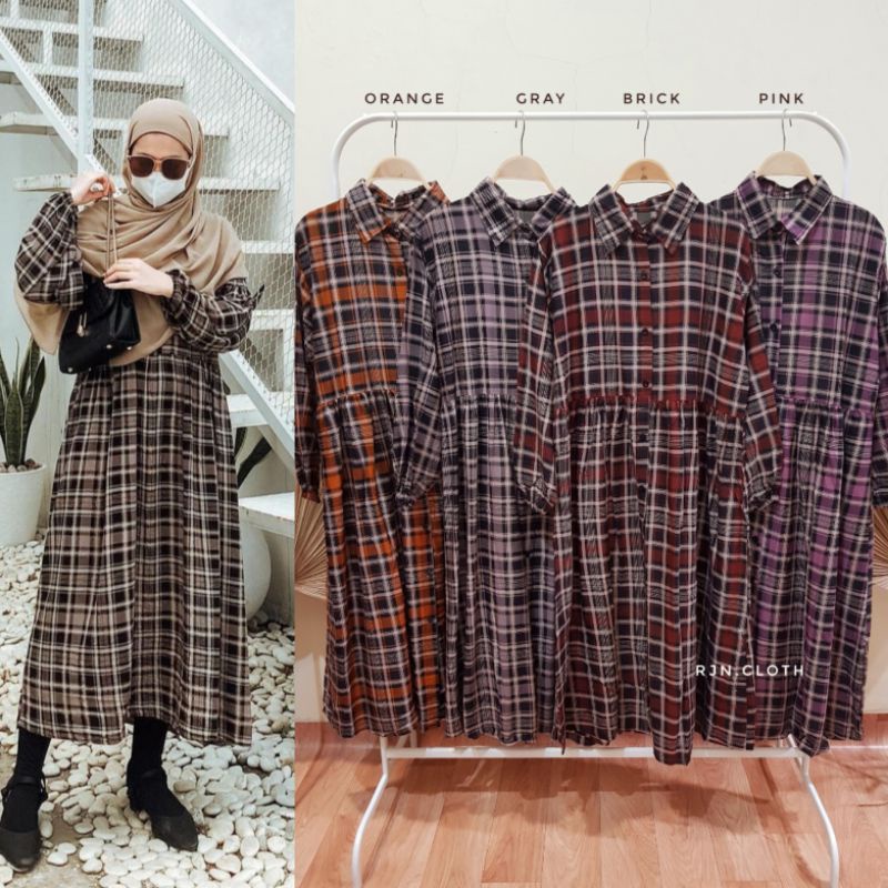 TARTAN LONG TUNIK MOTIF KOTAK