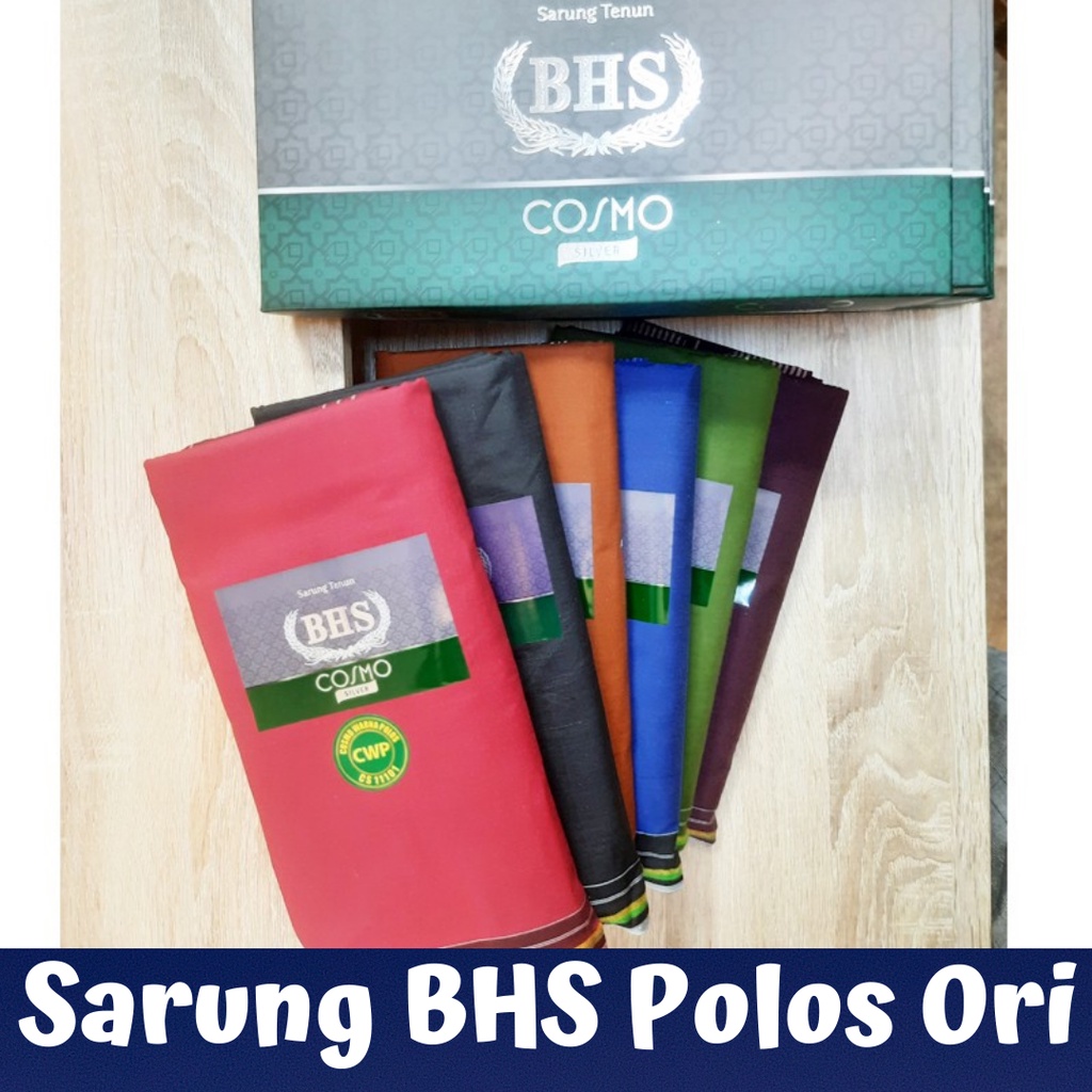 Sarung BHS cosmo murah warna polos 100% original Ukuran standard internasional dewasa BONUS tas, aks