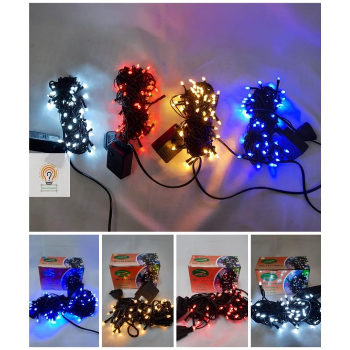 Lampu Tumblr 100 LED 10M Lampu Natal 100LED +Sambungan / BIRU/MERAH/KUNING/PUTIH