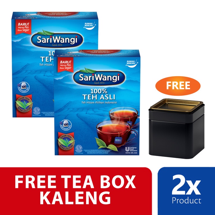 

Bb0621D Sariwangi Asli Tea Bag 100 Twinpack Free Tea Box Kaleng 0547771