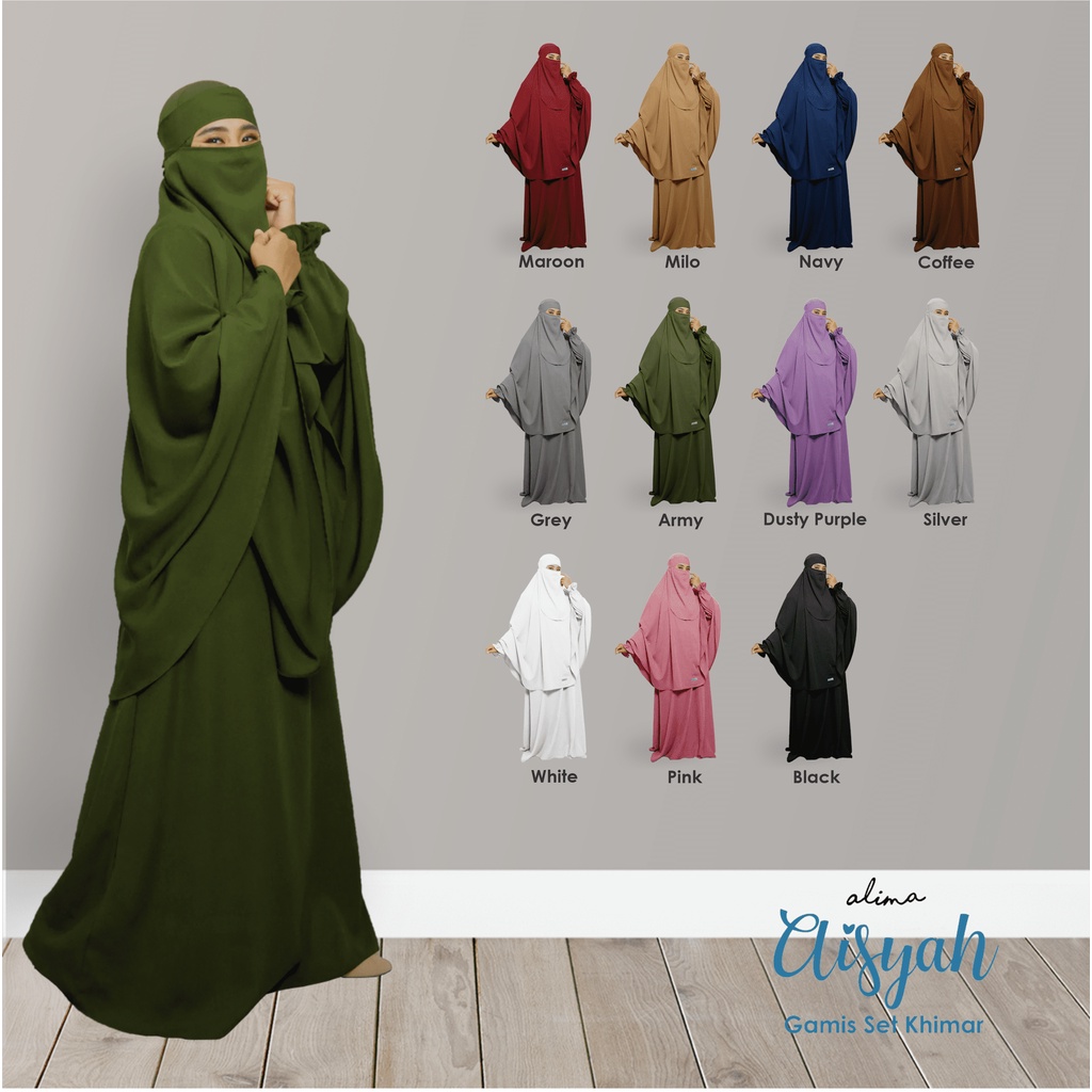 Gamis Set Khimar Aisyah Busui Friendly &amp; Anti Gerah Aisyah Set Free Cadar Bandana