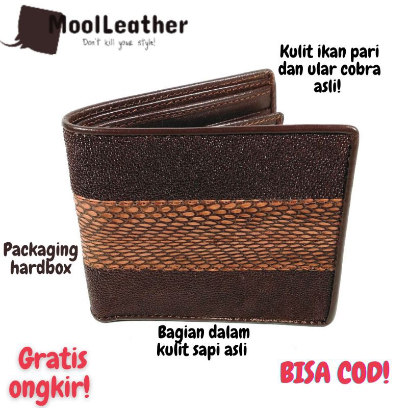 Dompet pria cowok laki kulit ikan pari dan ular cobra asli Dompet pria cowok laki kulit ikan pari dan ular cobra asli