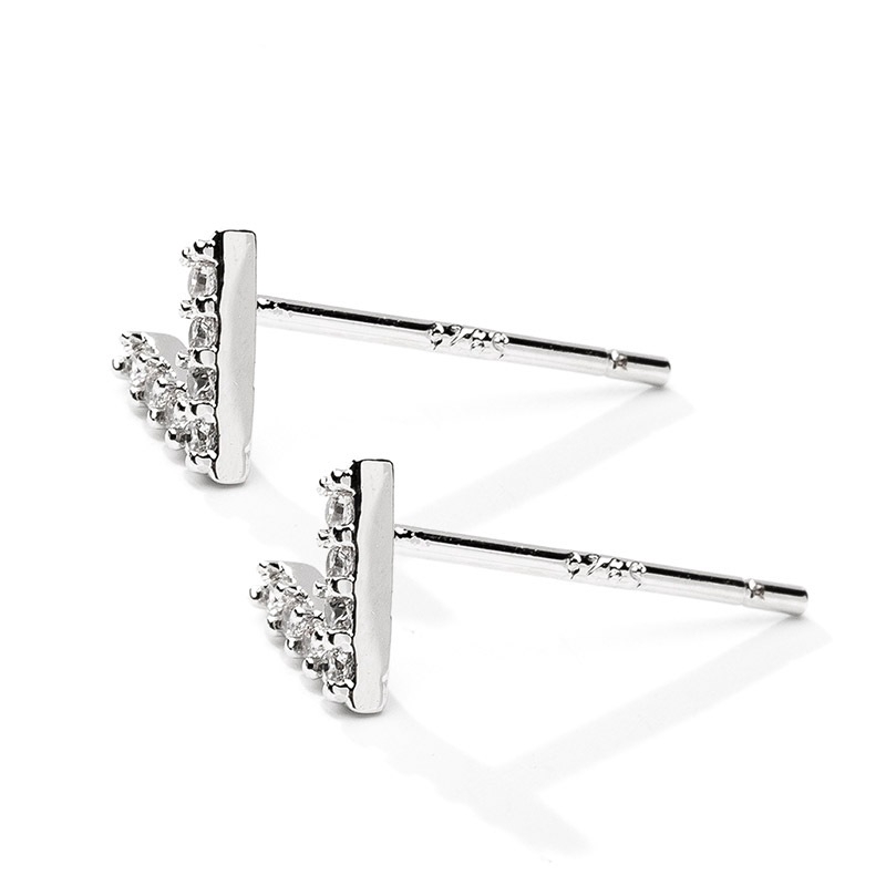 Kreatif Temperamen Pribadi Berlian Huruf V-Berbentuk Anting-Anting