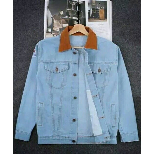 [COD] Jaket Jeans levis dilan bioblitz / biru muda-telor asin /Jaket levis pria wanita ukuran M,L,XL