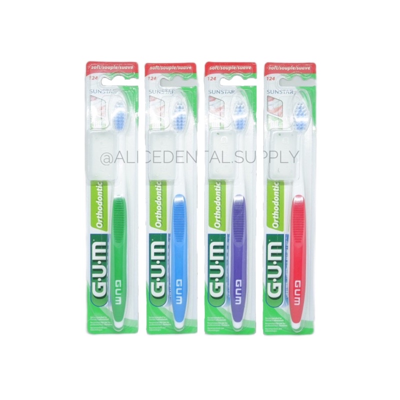 Alice dental GUM Sikat gigi ortho soft lembut japan brush orthodontic V trim behel tengah cekung ORIGINAL