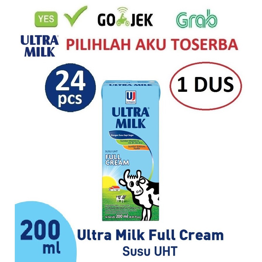 

Susu Ultra Full Cream 200 ml - 1 DUS ISI 24 pcs