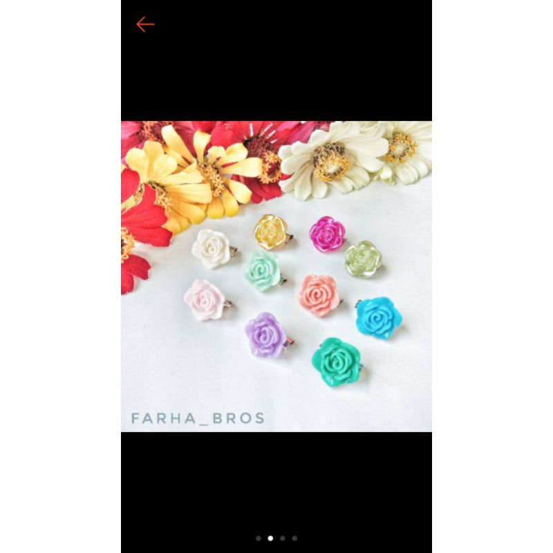 Peniti hijab jilbab Bros Dagu Kecil Mawar, Pita, Kupu-kupu By Farha-Mawar