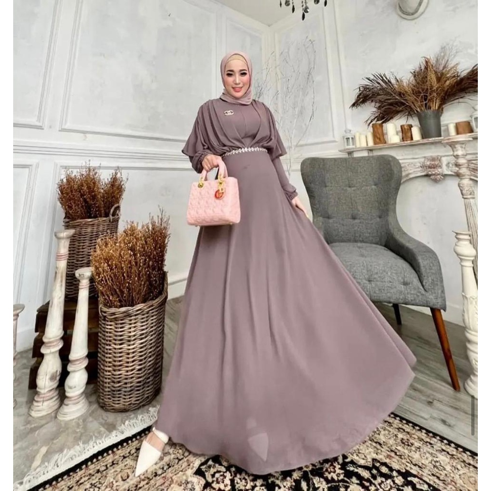 LUMINA DRESS | GAMIS BAHAN CERUTY JUMBO  || S M L XL XXL XXXL 5L