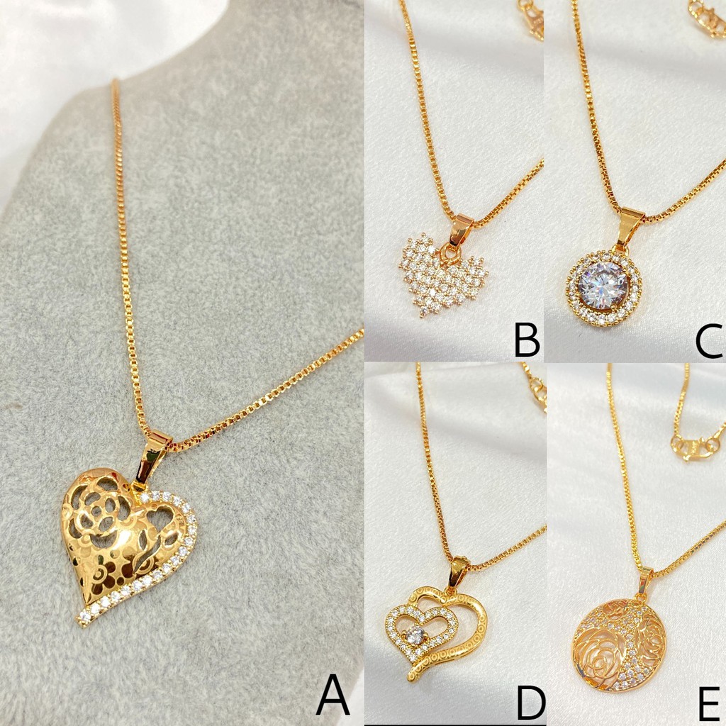 Kalung Wanita Liontin Permata Lapis Emas Aksesoris Fashion