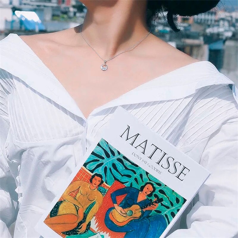 One Wang Qingquan Kalung Rantai Gaya Korea Liontin Hati + Bulan + Bintang + Hollow Untuk Perhiasan Wanita