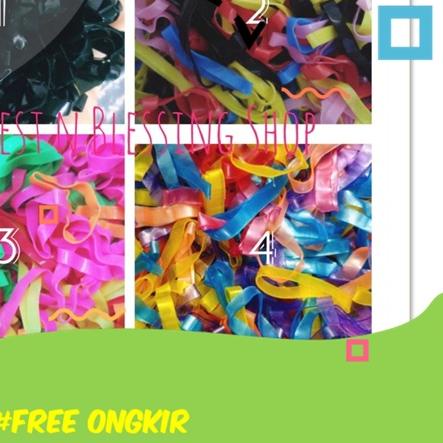 ● Karet Rambut Jepang Hitam Polos Tebal Ikat Rambut Anak Bayi Wanita Kiloan Elastis Warna Warni Gros