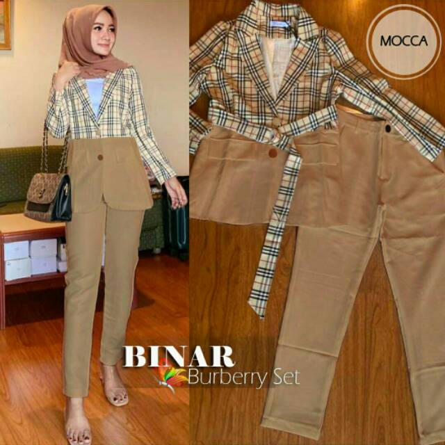 STELAN BLAZER WANITA
SET BINAR BURBERRY | SETELAN FASHION MUSLIM WANITA TERBARU BURBERRY BERKUALITAS