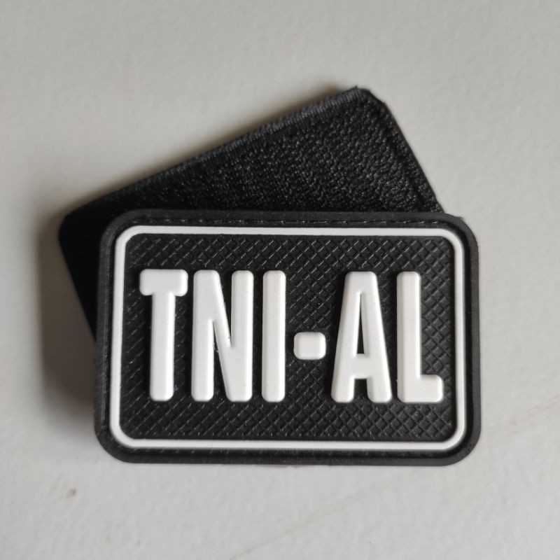 PATCH RUBBER TULISAN TNI-AL KOTAK/TEMPELAN EMBLEM KARET VELCRO