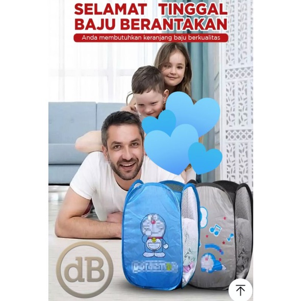 Keranjang Lipat Laundry Bag Baju Kotor Laundry Basket Motif Lucu Karakter Animasi Murah Grosir