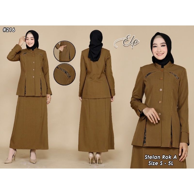 SERAGAM KHAKYTUA TUNIK. BELAH STANDARD SET ROK. A / SET CELANA PANJANG /  SET ROK SPAN  BAHAN KATUN FREE. HIJAB