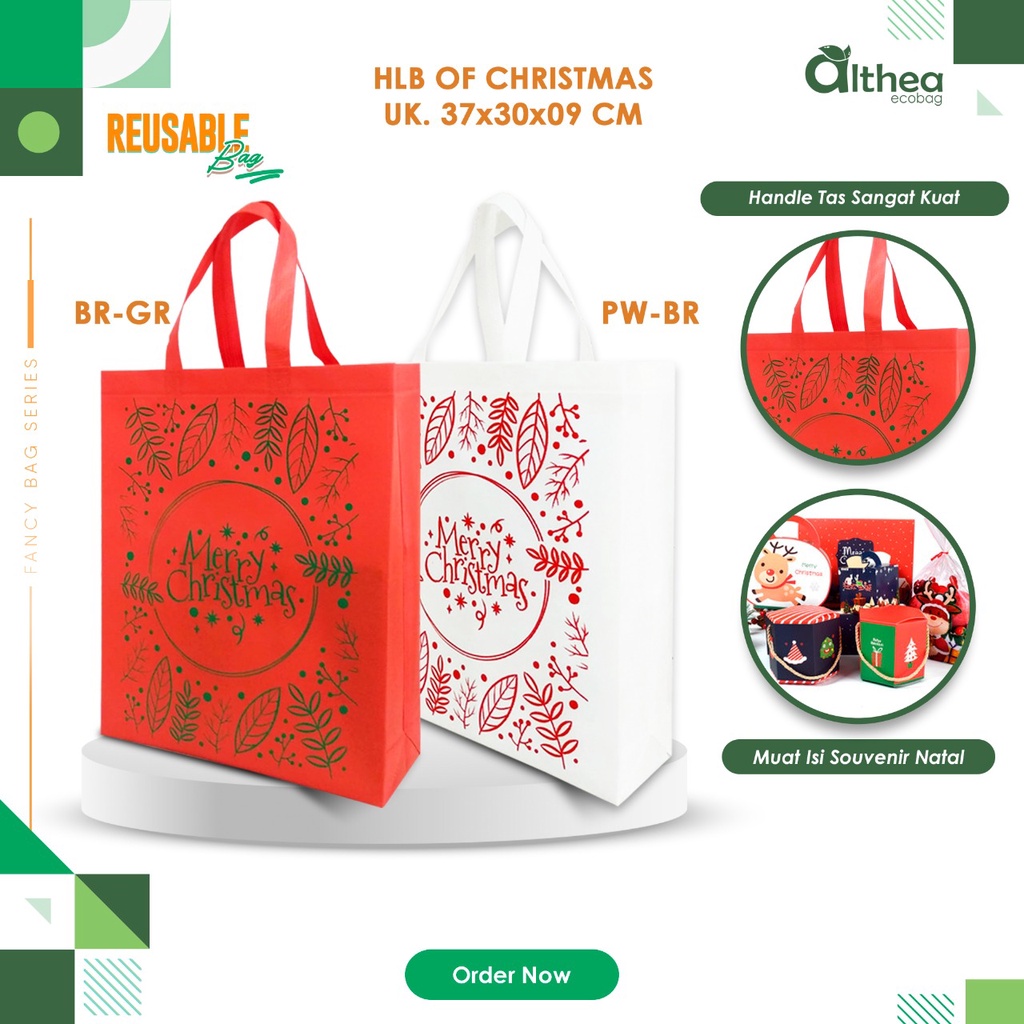 

ALTHEA Goodie Bag Natal Tas Christmas Bag Tas Parcel Natal Tas Bingkisan Christmas Natal 37x30x9