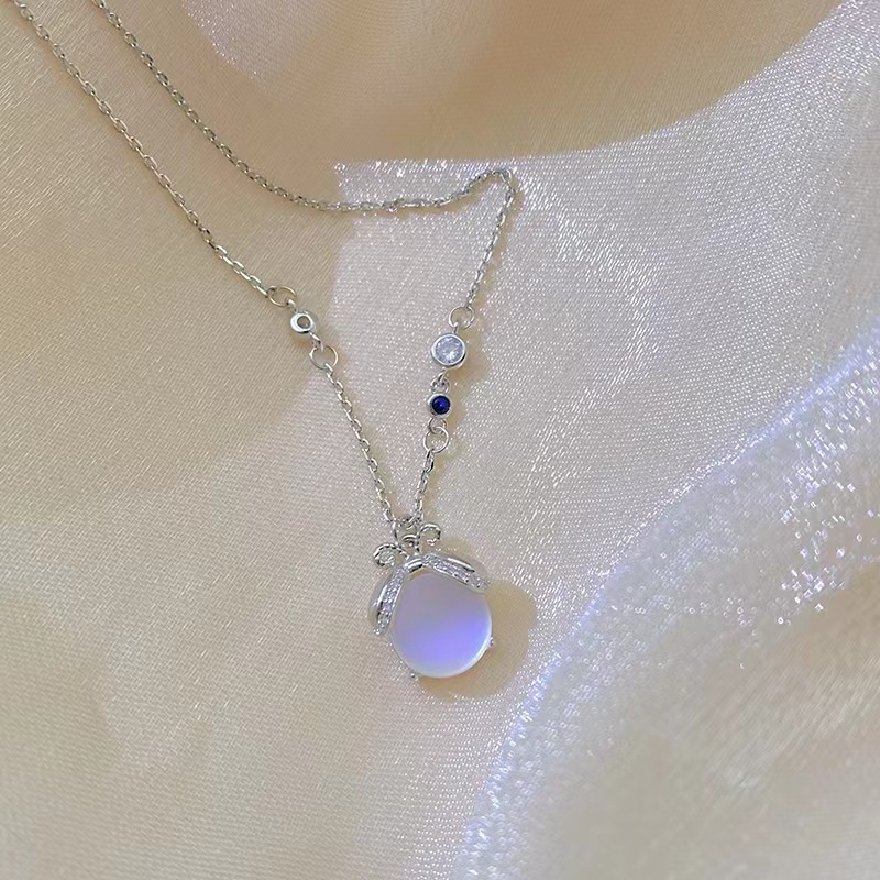 Kalung Choker Dengan Liontin Kristal Zircon Aurora Firefly Berubah Warna Gaya Korea Untuk Wanita