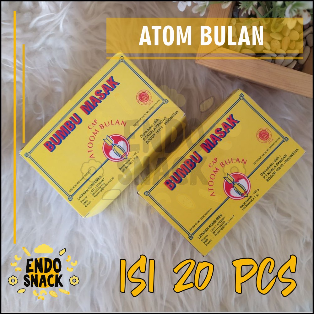 1 Box Bumbu Atom Bulan isi 20x7gr Bungkus Kecil Penyedap Baso Aci Cuanki