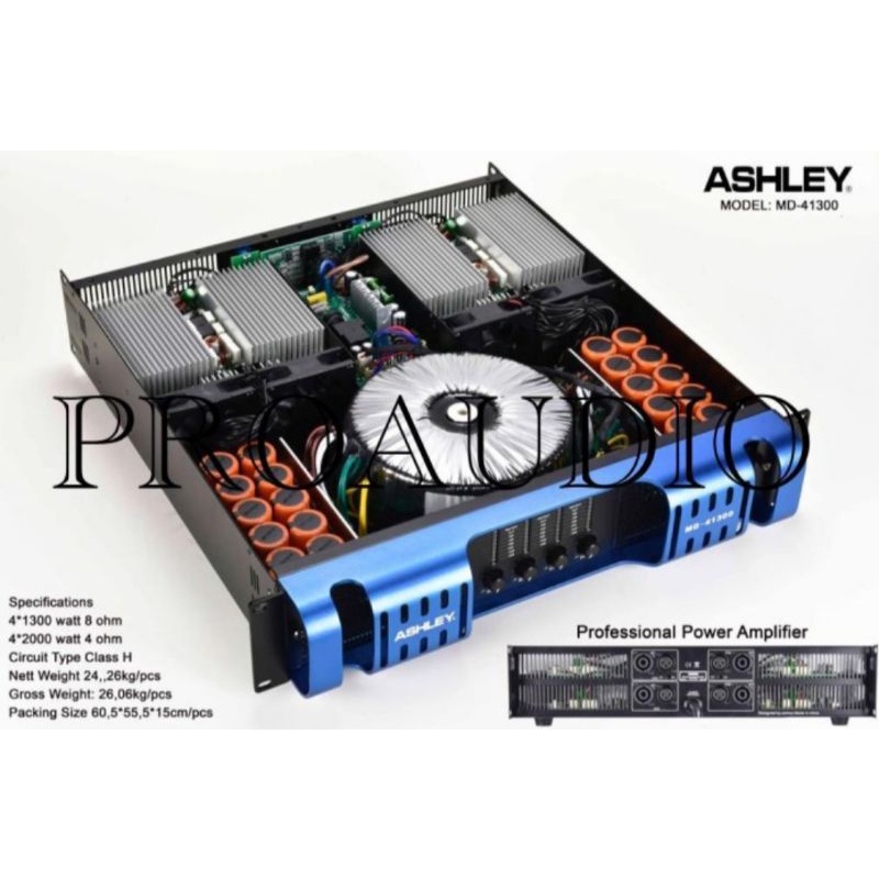 Power Ashley md 41300 original amplifier md41300 4channel 4 x 1300