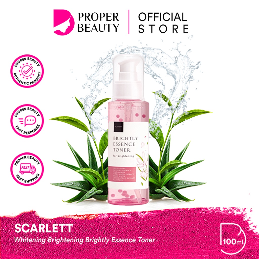 SCARLETT Whitening Brightly Essence Toner Indonesia / Facial Wash Serum Ampoule Day Night Cream Clay Mask Masker Gel Sunscreen Body Shower Scrub Lotion Shampoo Conditioner / Ever After Acne Mugwort Hydrating Paket Mini Full Set Pelembab Wajah Face Glowing