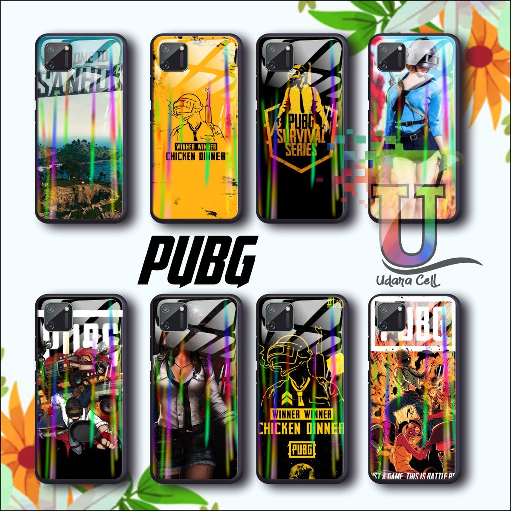 UC308 Case softcase gambar PUBG back case glass aurora oppo vivo samsung iphone realme all type