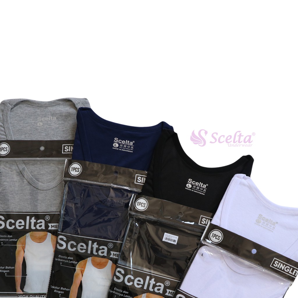 Scelta - (Hitam) Kaos Dalam Singlet Cowok Pria Katun Oblong Sg Sm 8111 thumbnail 3