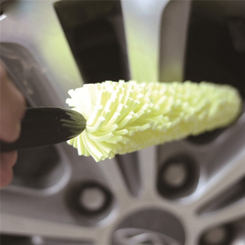 {LUCKID}Car Wheel Brush Plastic Handle Cleaning Brush Wheel Rims Tire Washing Brush