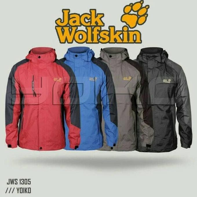 DISKON - JAKET GUNUNG OUTDOOR JACK WOLFSKIN 1305 WATERPROOF IMPORT - MERAH, XXXL