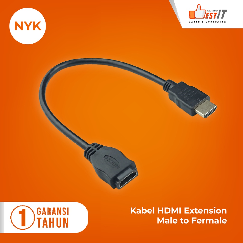 Kabel HDMI Extension Extender HDMI Perpanjang Male To Female 30cm NYK