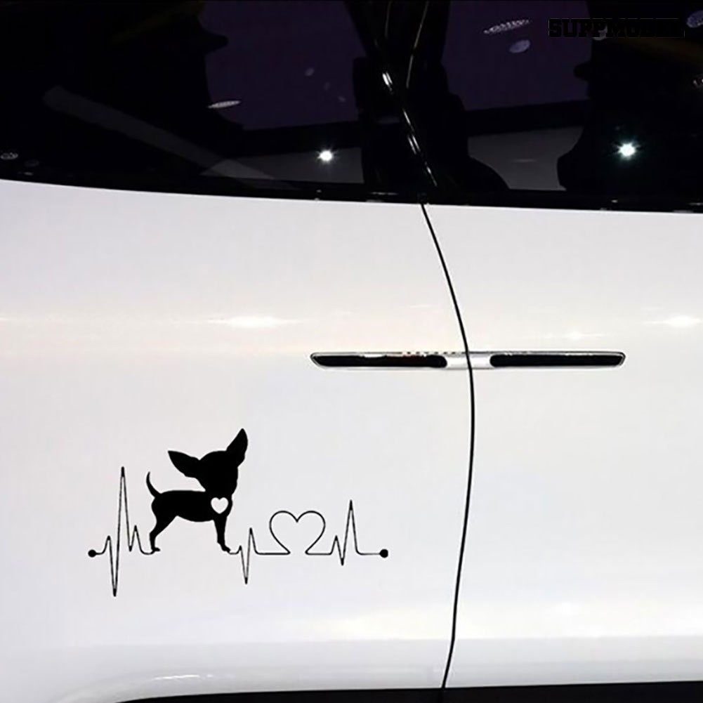 Supmodel Cute Chihuahua Dog Car Vehicle Body Window Reflective Decals Sticker Decoration