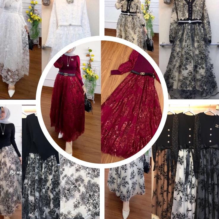 READY!!! NEWWW!!! REALPICT!!! ORI BANGKOK!!! KUPU DAN BUNGA TILE DRESS!!! GOOD QUALITY!!! ||MZP0K Re