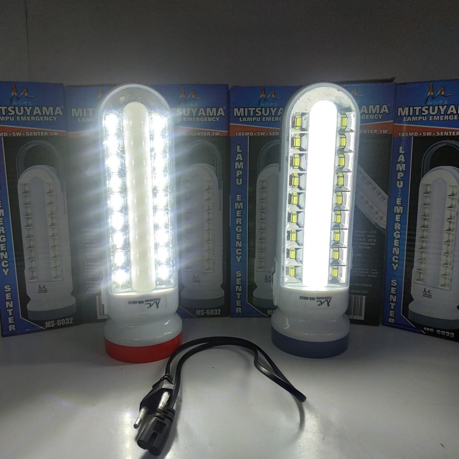 COD Lampu Emergency 18 LED + 5Watt + Senter 1Watt Mitsuyama MS-6032//SENTER EMERGENCY MS-6032//SENTER JAGUNG