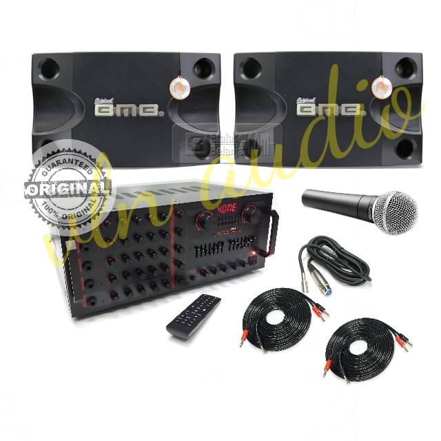 Paket karaoke speaker BMB 8in + amplifier . ORIGINAL