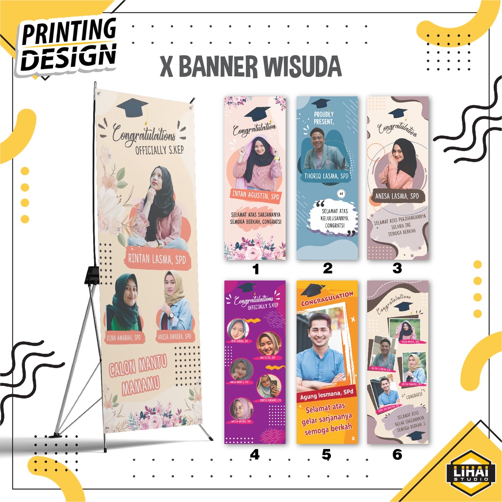 X Banner + Kaki Tiang Stand Spanduk Banner Wisuda Wedding Aqiqah Ulang Tahun Ultah Olshop dll