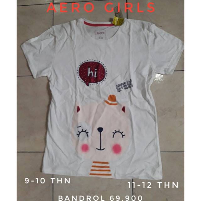 Aero Girls 9 10 tahun kaos anak perempuan tshirt cewek 