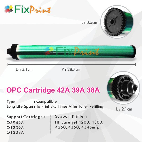 OPC Drum Toner Cartridge HP Q5942A 42A Q1339A 39A Q1338A 38A,  Murah